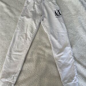 Armani Exchange White Track Pants Relaxed Fit
